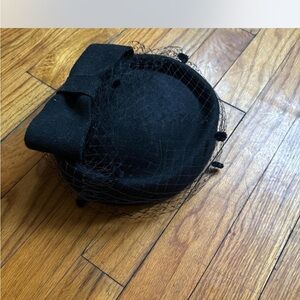 Elegant Black Hat with Bow and Veil